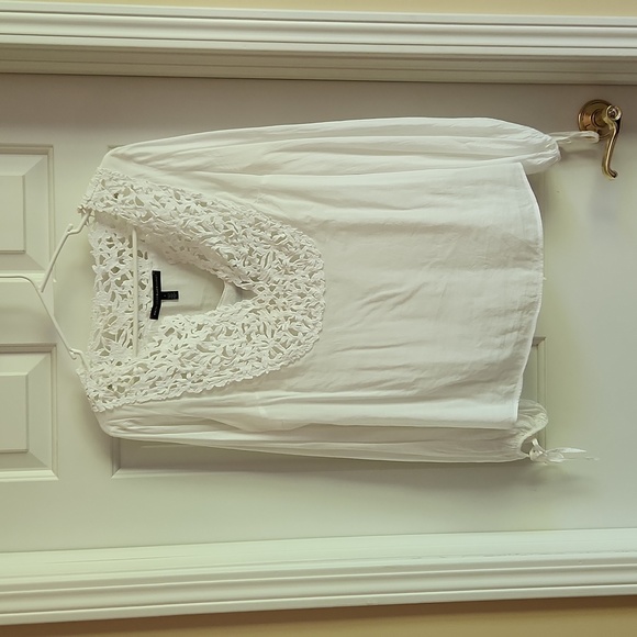WHBM Lace Inset Sheer Top with Cami - Picture 5 of 11